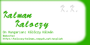 kalman kaloczy business card