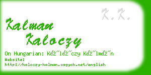 kalman kaloczy business card